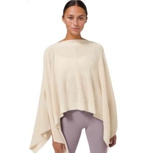 LULULEMON Poncho Womens One Size Cream Forward Flow Cape Wrap Cashmere Blend OS